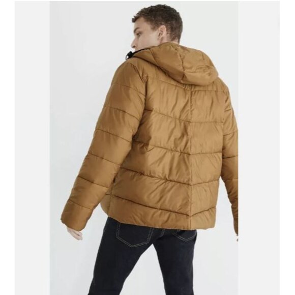 Madewell Men's Golden Brown Polyester Packable Puffer Jacket Size Medium 1754 - Picture 4 of 12